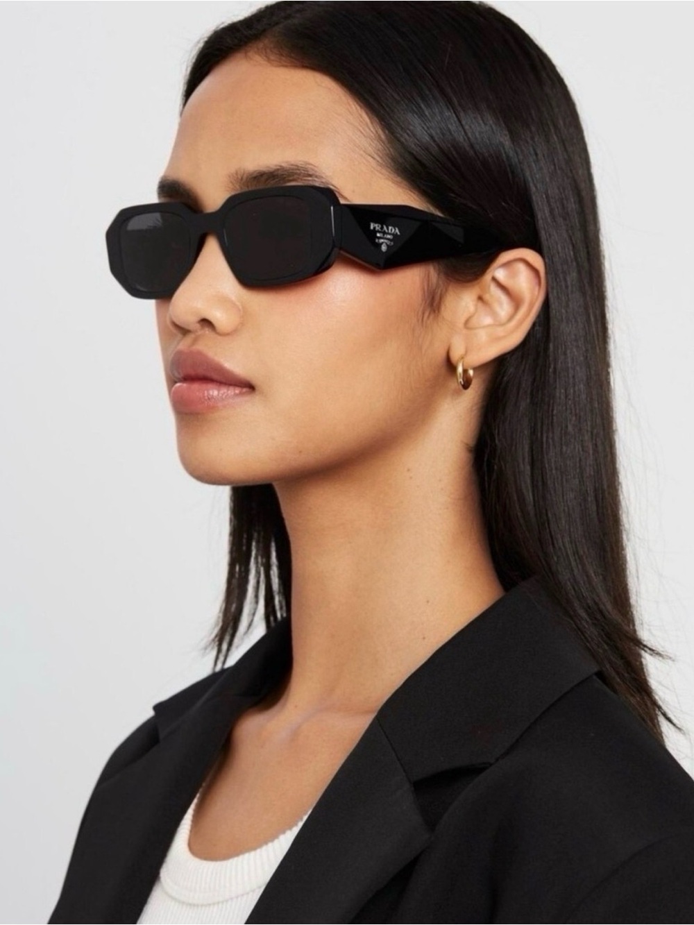 PRADA Sunglasses Symbole Small Geometric Acetate Black PR 17WS